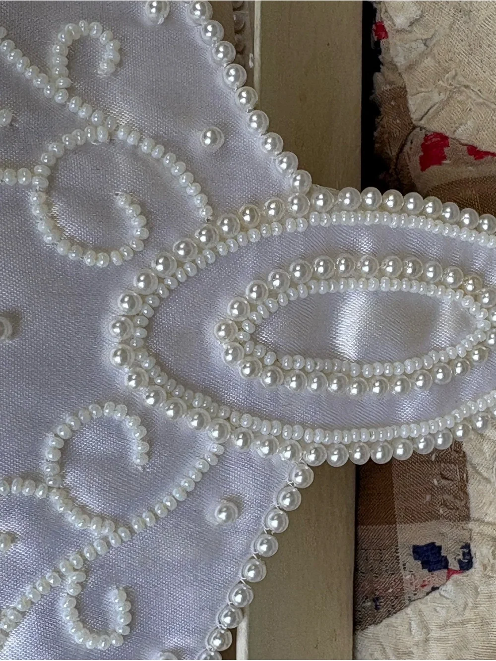 Vintage La Regale Bridal Clutch with Pearls  Flaw